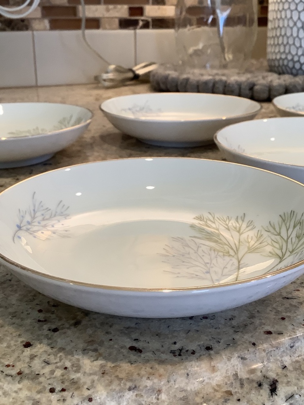 Wakefield by Edelstein Gold-Rim Fruit Dessert Bowls - Set of 5 - Picture 4 of 7